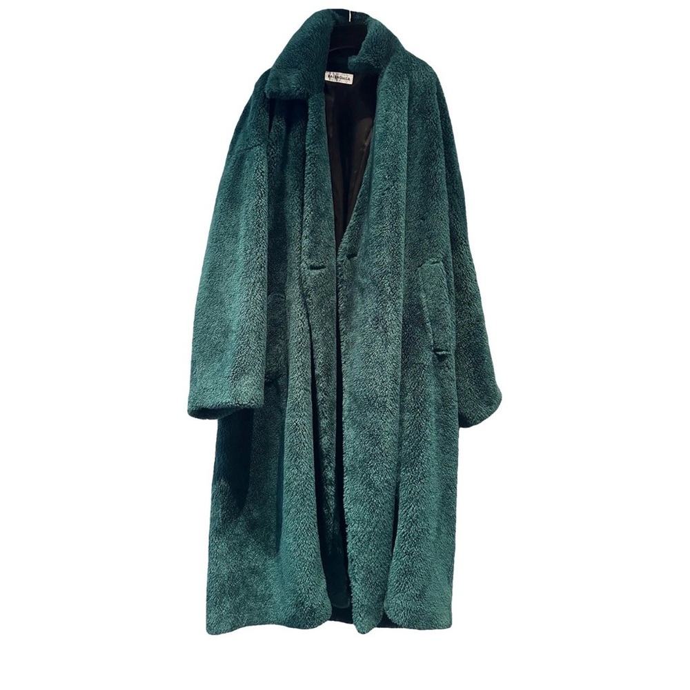 Balenciaga Oversized Teddy Coat in Teal